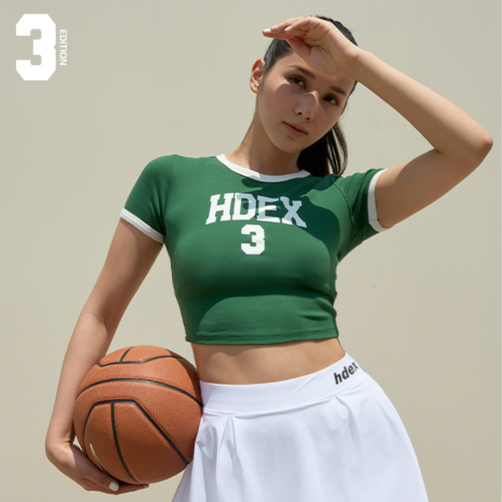 [허웅&#039;s Pick] HDEX, 릴렉스핏 배색 크롭 티셔츠 3 에디션 2 color